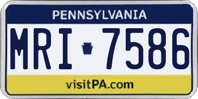 PA license plate MRI7586