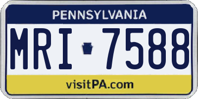 PA license plate MRI7588