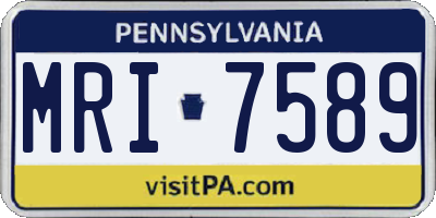 PA license plate MRI7589