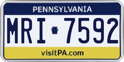 PA license plate MRI7592