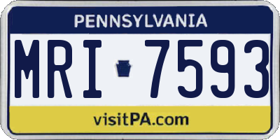 PA license plate MRI7593