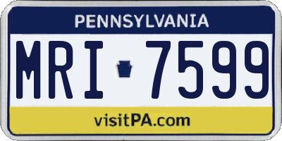 PA license plate MRI7599