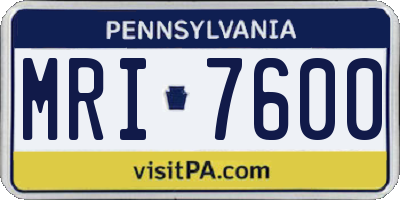 PA license plate MRI7600