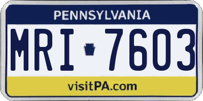 PA license plate MRI7603