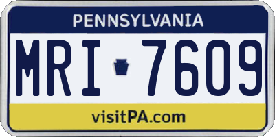 PA license plate MRI7609