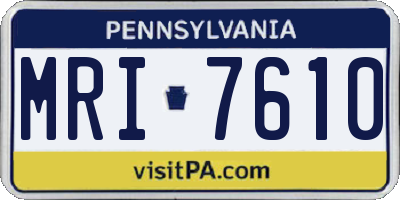 PA license plate MRI7610