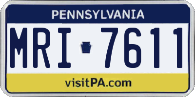 PA license plate MRI7611