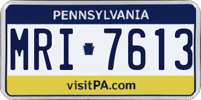 PA license plate MRI7613