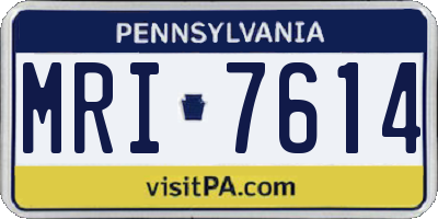 PA license plate MRI7614