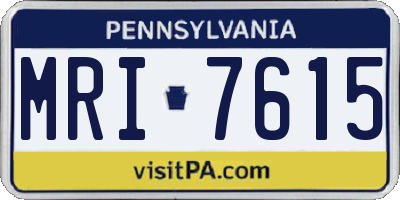 PA license plate MRI7615