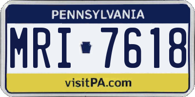 PA license plate MRI7618