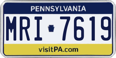 PA license plate MRI7619