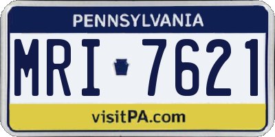 PA license plate MRI7621