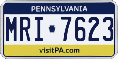 PA license plate MRI7623