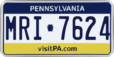 PA license plate MRI7624