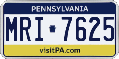 PA license plate MRI7625