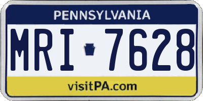 PA license plate MRI7628