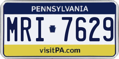 PA license plate MRI7629