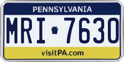 PA license plate MRI7630