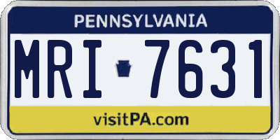 PA license plate MRI7631