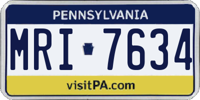 PA license plate MRI7634