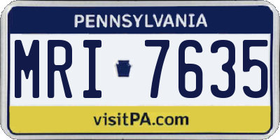 PA license plate MRI7635