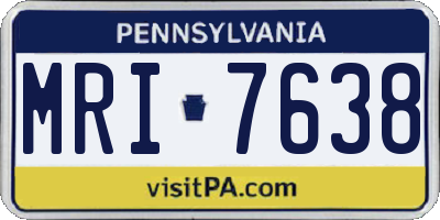 PA license plate MRI7638