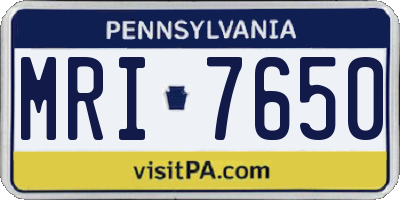 PA license plate MRI7650