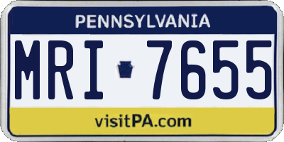 PA license plate MRI7655