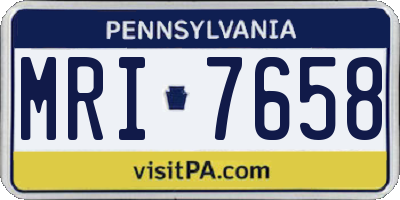 PA license plate MRI7658