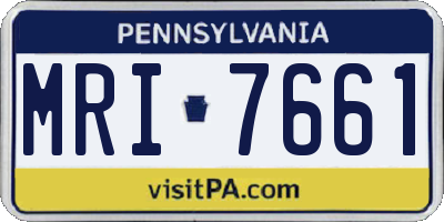 PA license plate MRI7661