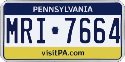 PA license plate MRI7664