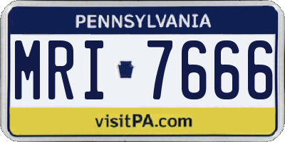 PA license plate MRI7666