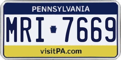 PA license plate MRI7669