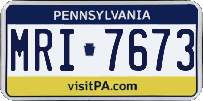PA license plate MRI7673