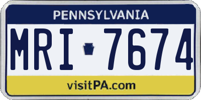PA license plate MRI7674