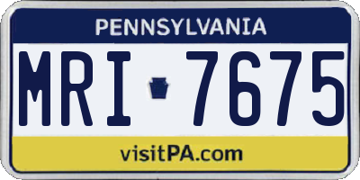 PA license plate MRI7675