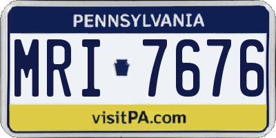 PA license plate MRI7676