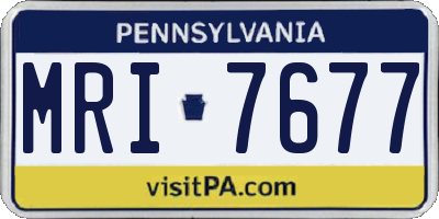 PA license plate MRI7677