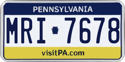 PA license plate MRI7678