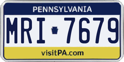 PA license plate MRI7679
