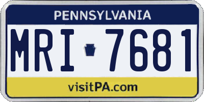 PA license plate MRI7681