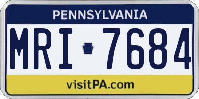 PA license plate MRI7684