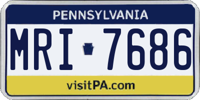 PA license plate MRI7686