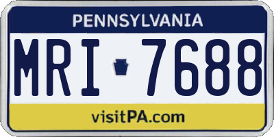 PA license plate MRI7688