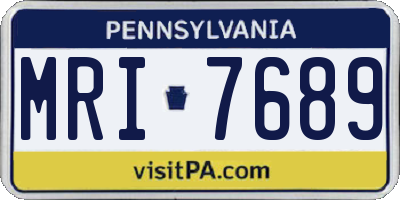 PA license plate MRI7689