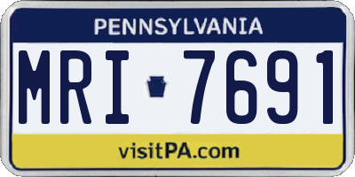 PA license plate MRI7691