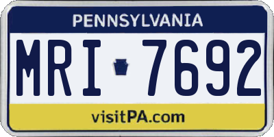 PA license plate MRI7692