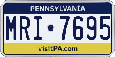 PA license plate MRI7695