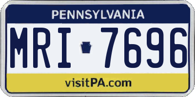 PA license plate MRI7696